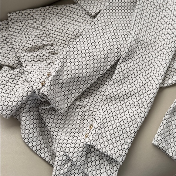 Janie and Jack Geo Faux Fur Collared metallic Dress and leggings  Sz 6 2 pieces - Picture 7 of 8